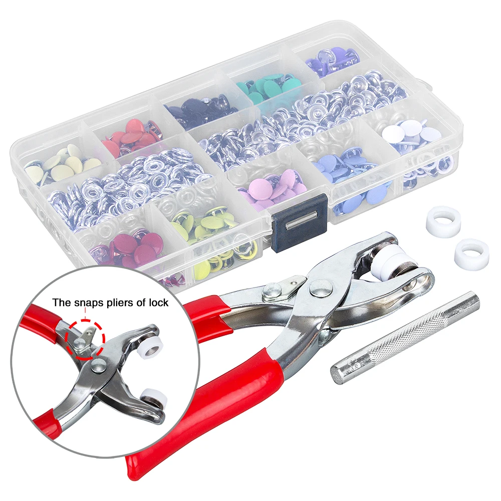 200pcs Metal Sewing Buttons Hollow/Solid Prong Press Studs Snap Fasteners for Clothes, Bags, DIY Tailoring image 2