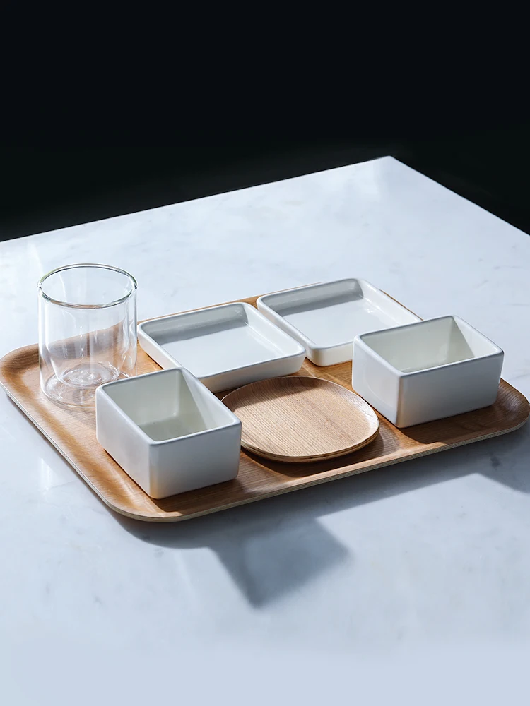 Деревянный поднос чайный Скандинавская Бытовая тарелка для фруктов хлеба