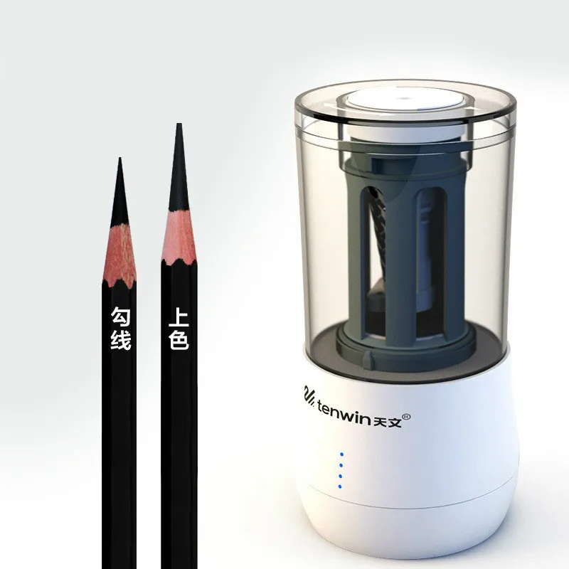 TEN-WIN Electric Pencil Sharpener with Replaceable knife Dual Purpose Automatic Art Learning Sketch Pencil Electronic Sharpener