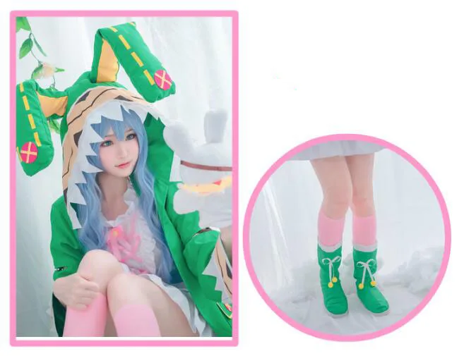 Костюмы для косплея Yoshino с зеленым капюшоном женщин и девочек одежда на Хэллоуин|