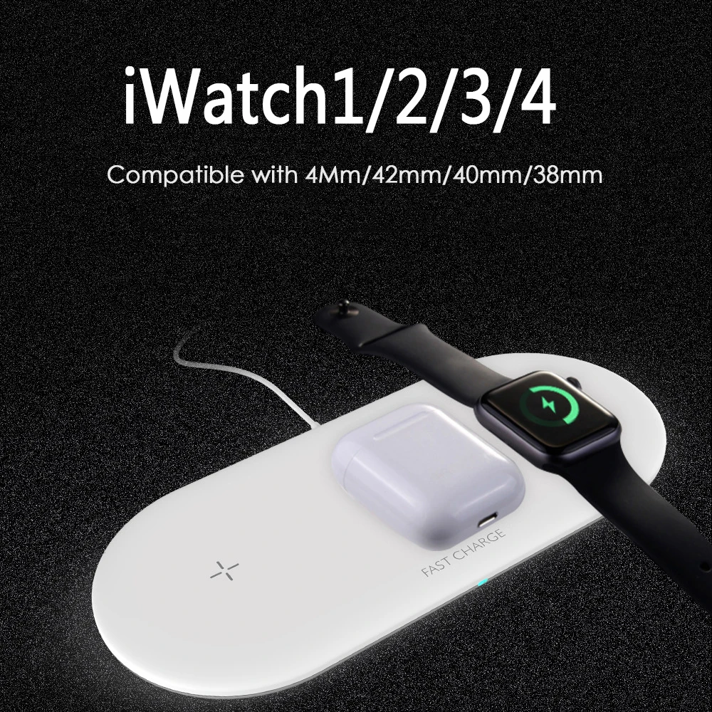 3 в 1 10 Вт Беспроводная зарядная станция Подставка для IPhone Apple Watch Airpods Быстрая