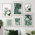 Холст с изображением зеленых растений, цветов, настенный художественный плакат и печать, современный свежий кактус, лист, картина для домашнего декора, дизайн гостиной