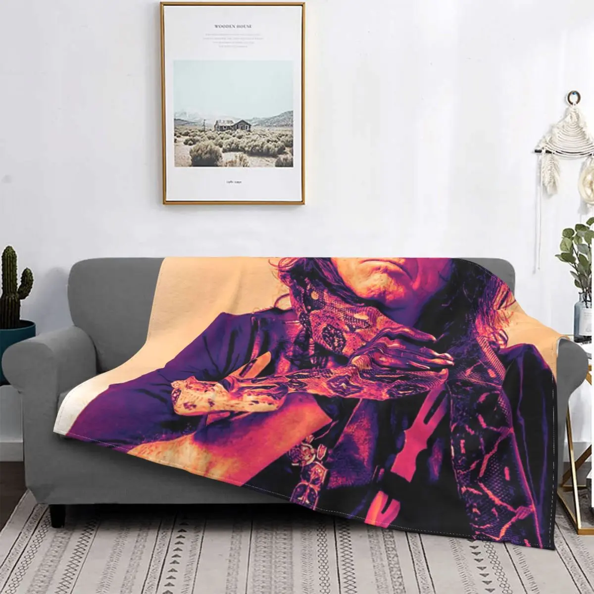 

Alice Cooper-Manta a cuadros para cama, colcha para sofá, toalla de playa de lujo, 150