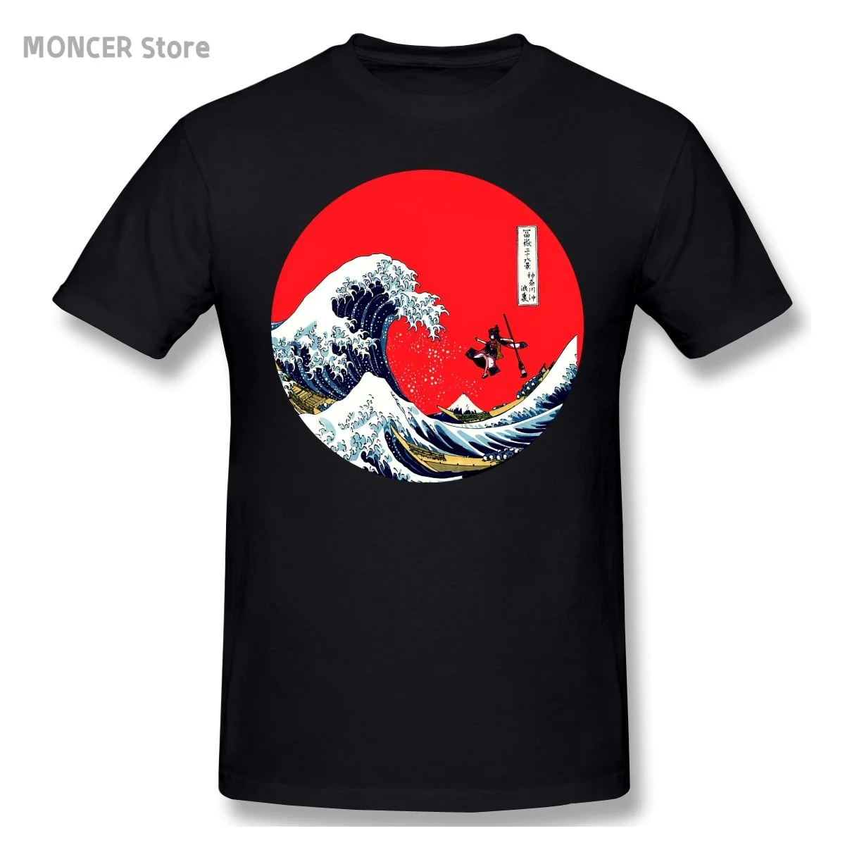 

Черная футболка Kanagawa Hokusai, Fate Grand Order Homme, футболки, чистые Короткие рукава