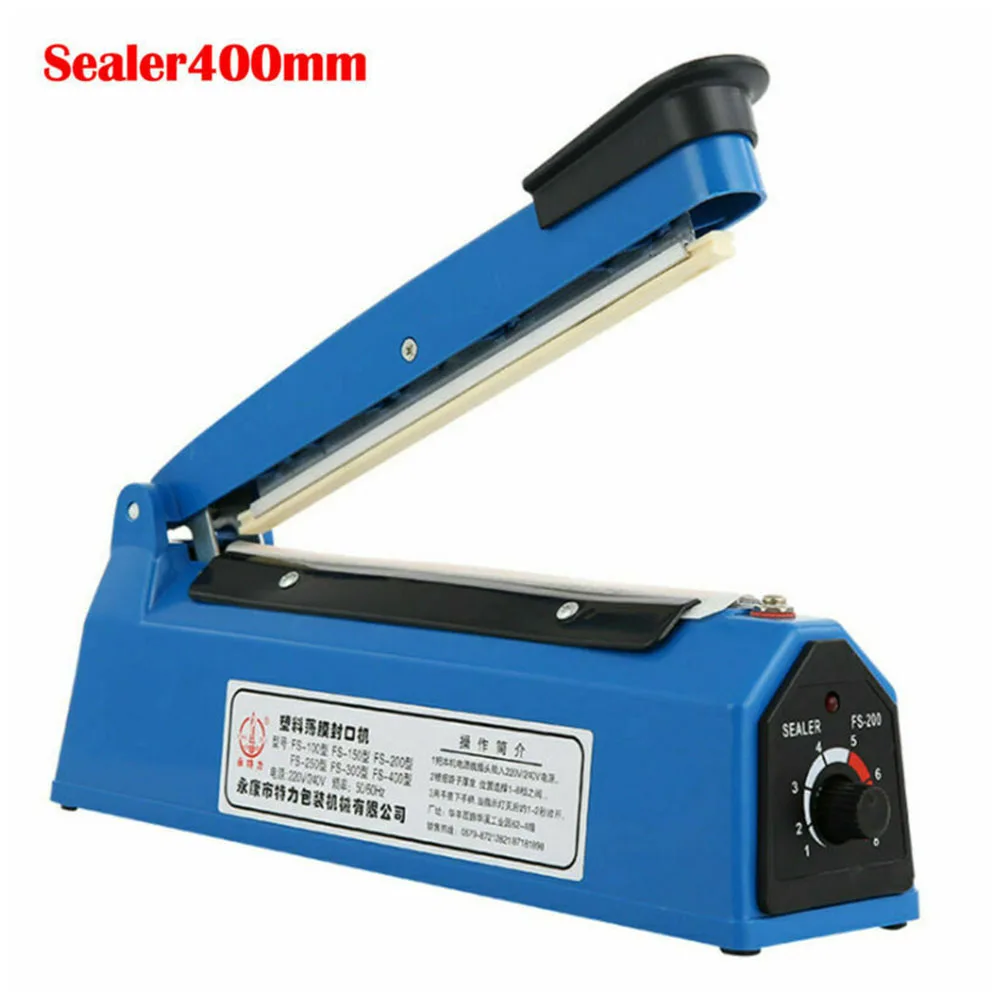 

400mm Impulse Heat Sealer Plastic Bag Film Seal Machine Automatic 8-Model MetaL Food Vacuum Packing Machine Kitchen Saver EU