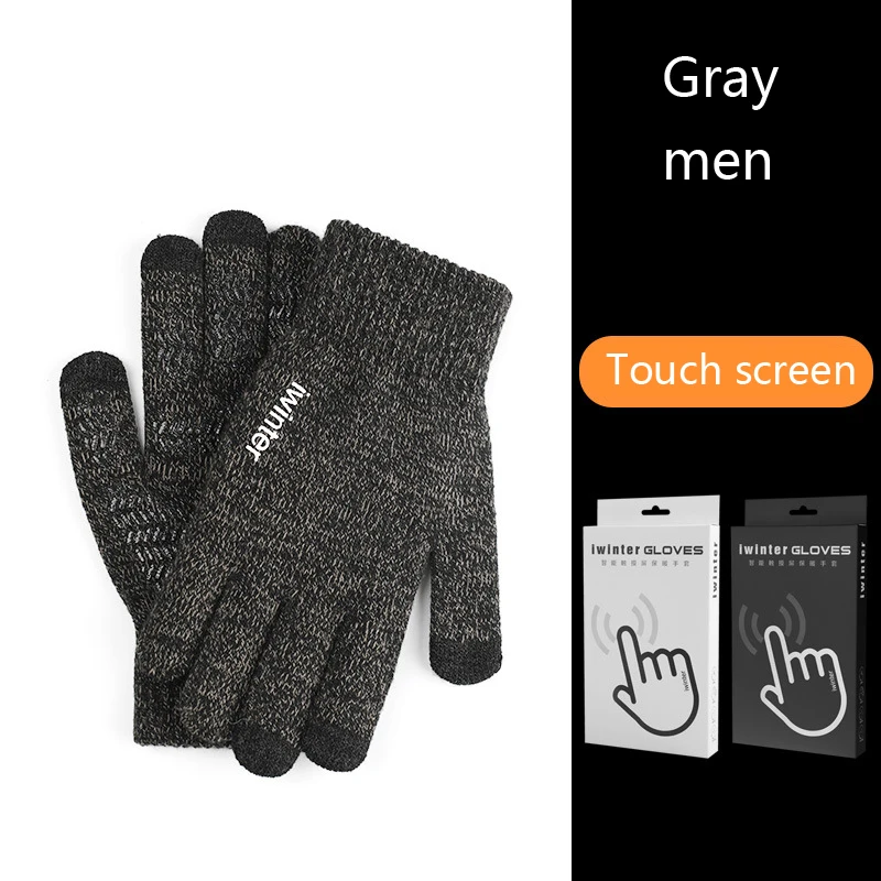 Gray-men Унисекс, для сенсорных экранов бини шапки-бини шапки Для мужчин сноуборд перчатки для езды на мотоцикле, лыжи Зимние Для женщин спортивные Водонепроницаемый зимние перчатки - Цвет: Gray-men