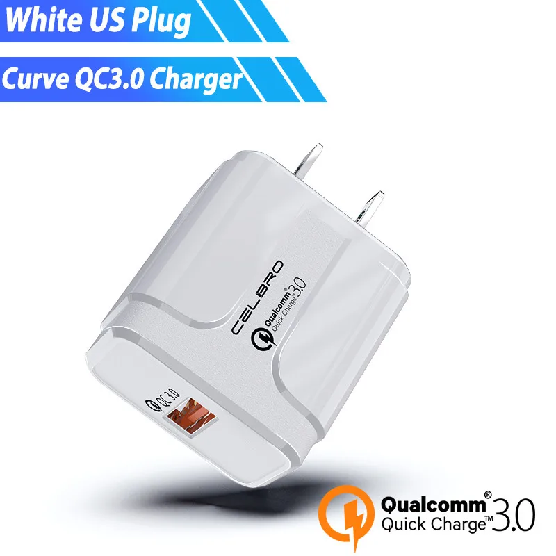 US Charger only WH 18 Вт быстрое зарядное устройство QC 3,0 Быстрая зарядка настенное зарядное устройство для xiaomi mi A3 mi x 3 2s max 3 pocophone f1 A2 NOTE 3 6x8 se адаптер питания - Тип штекера: US Charger only WH