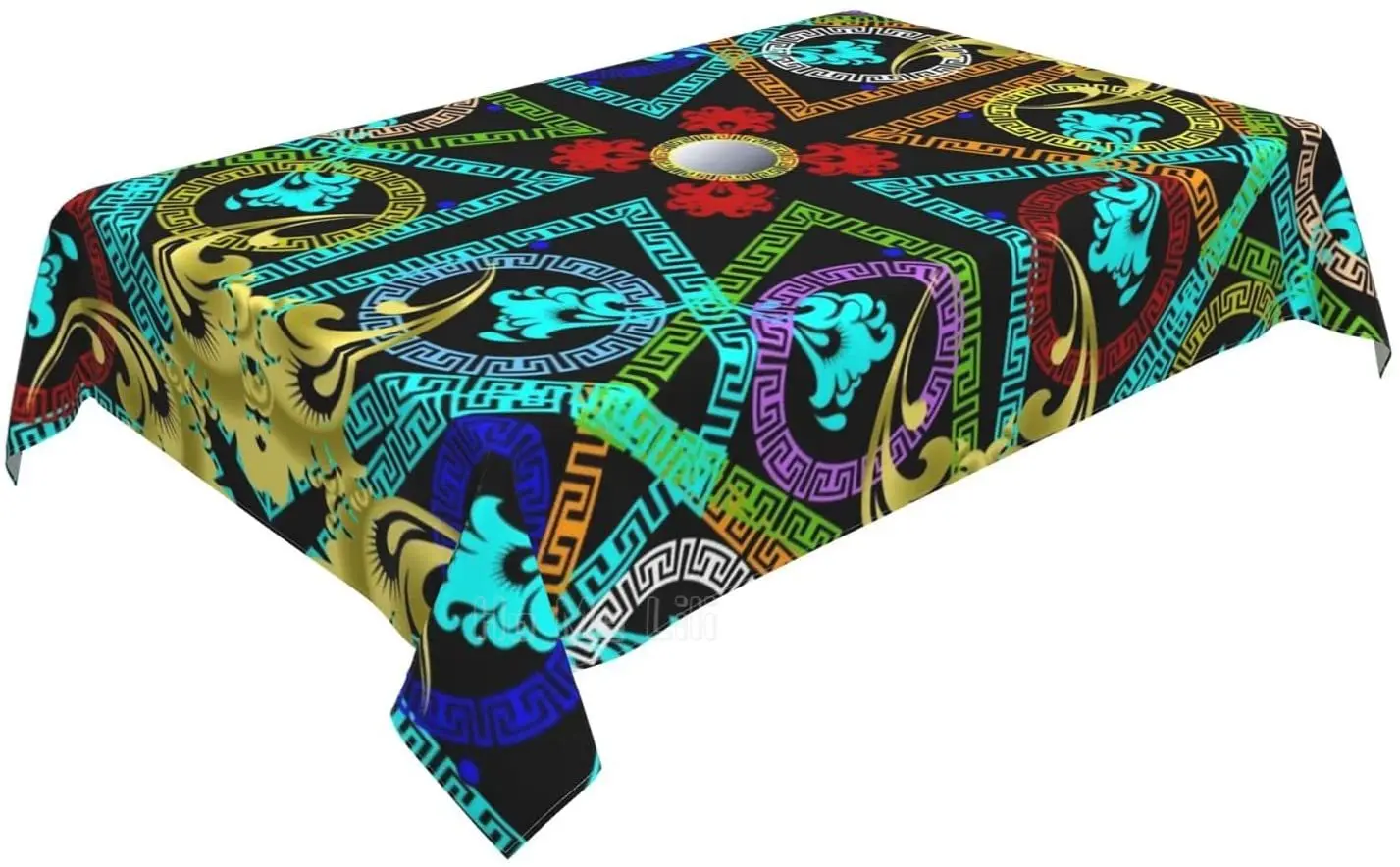 

Greek Color Seamless Pattern Tablecloth Stain Resistant Waterproof And Wrinkle Resistant Rectangular Table Cover Decoration