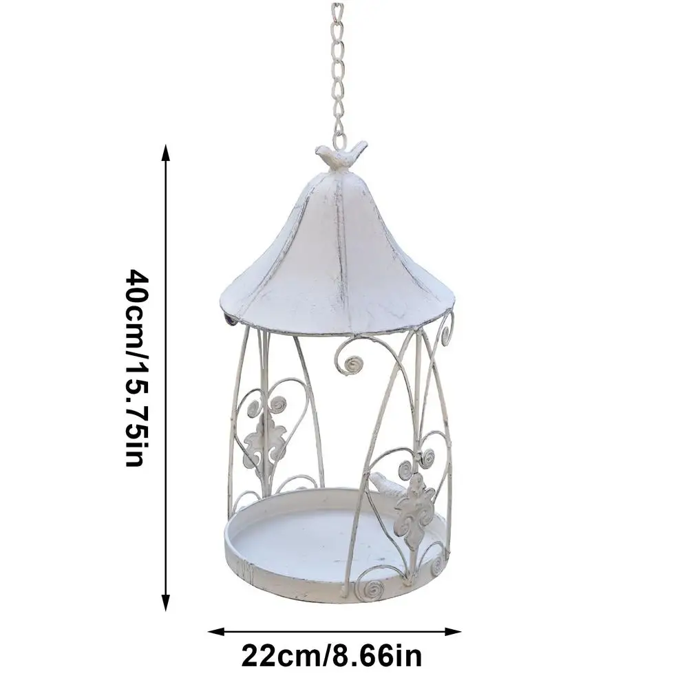 

Hanging Bird Feeder Retro White Distressed Bird Hut Shelter For Garden Pet Bird Feeder Garden Craft Ornaments Garden Decoration