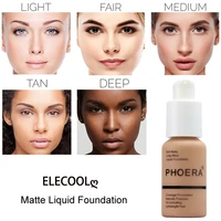 elecool 30ml liquid foundation soft matte concealer 12 colors primer base professional face make up foundation contour palette