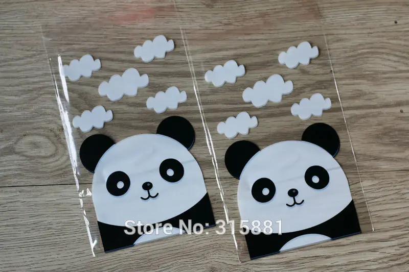 Прозрачные пакеты для печенья с милой пандой целлофановая сумка конфетные 100