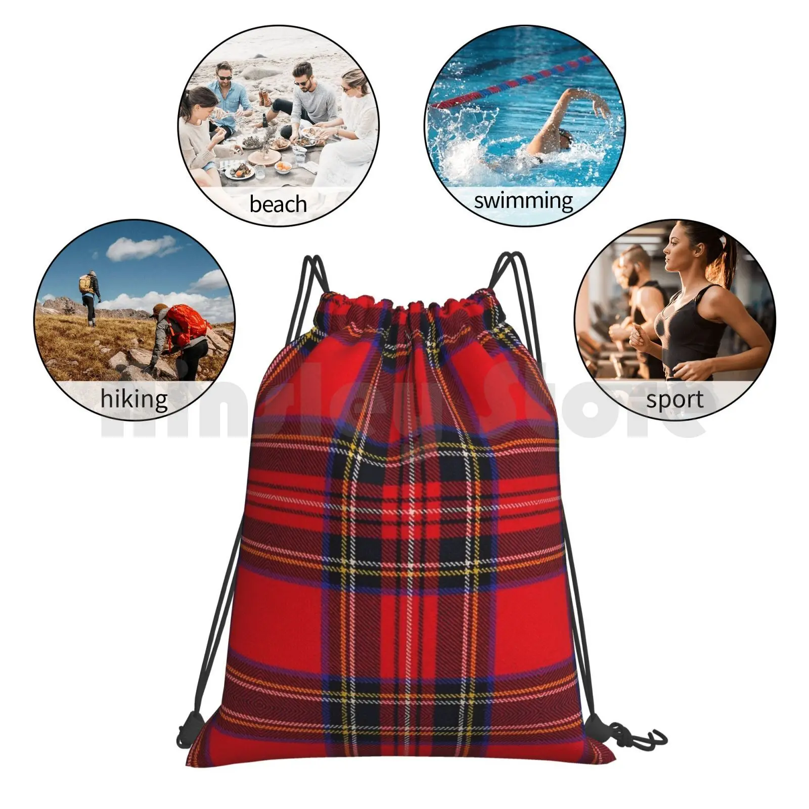 

Royal Stewart Tartan Backpack Drawstring Bags Gym Bag Waterproof Royal Stewart Tartan House Of Stewart Scottish Clans