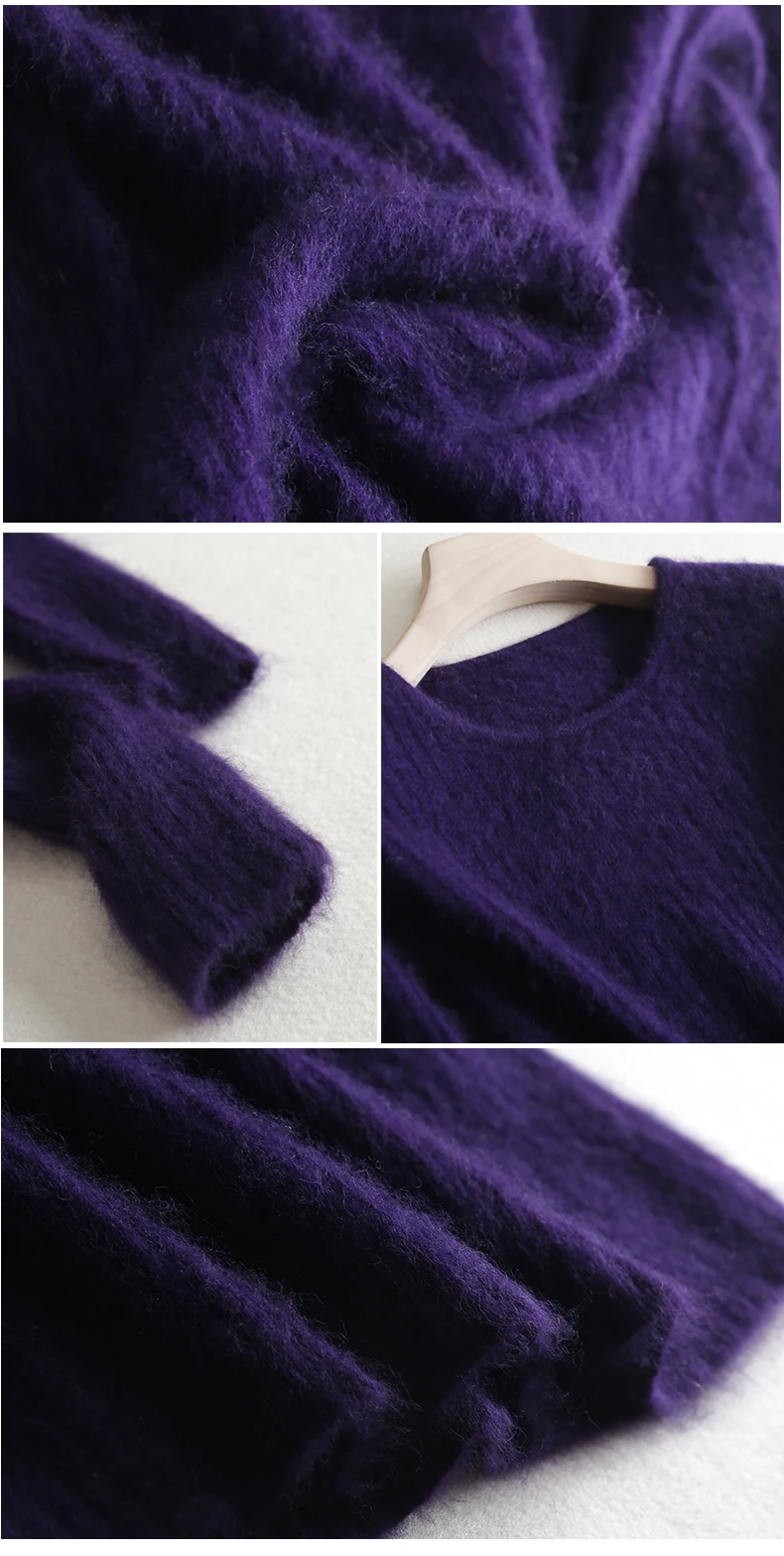 Loose Sweater Women Hot Sale Soft Jumpers Mink Cashmere Knitted New O-Neck Standard Clothes Ladies Pullovers