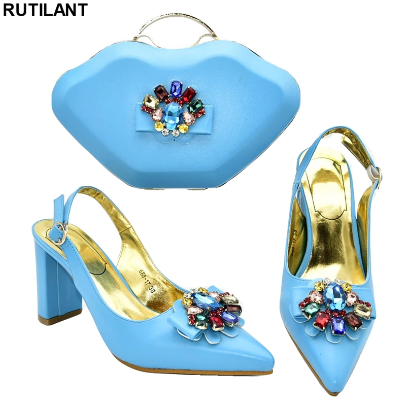 Новинка Комплект из обуви и сумки в африканском стиле с ремешком пряжкой Женские