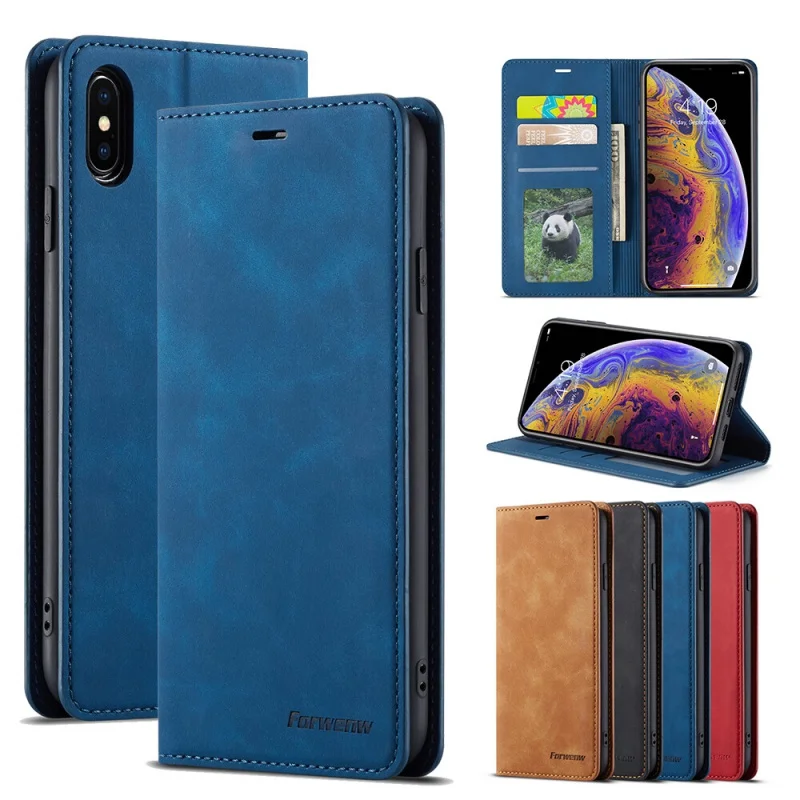

For iPhone 12 13 Mini 12 13 Pro Max 5 5S SE 6 7 8 Plus X XR XS Max SE2 2020 iPhone 11 Pro Max Wallet Case Magnetic Flip Leather