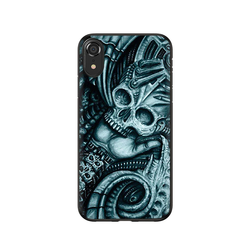Мягкий силиконовый чехол для телефона EWAU Hr Giger Li II чехол для iPhone 5 5S SE 6 6s 7 8 Plus X XR XS 11 Pro MAX - Цвет: B10