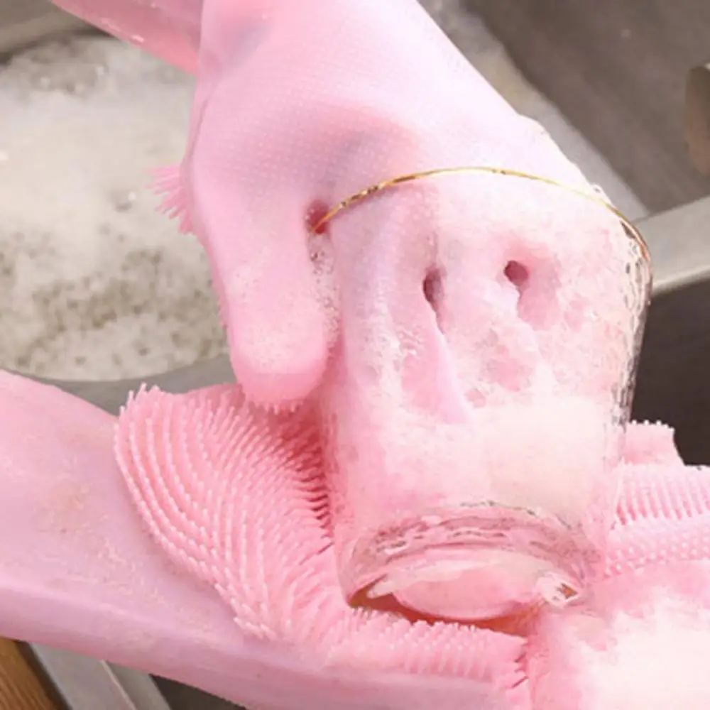 Силиконовая форма для мытья посуда уборки Перчатки Magic скруббер губчатые