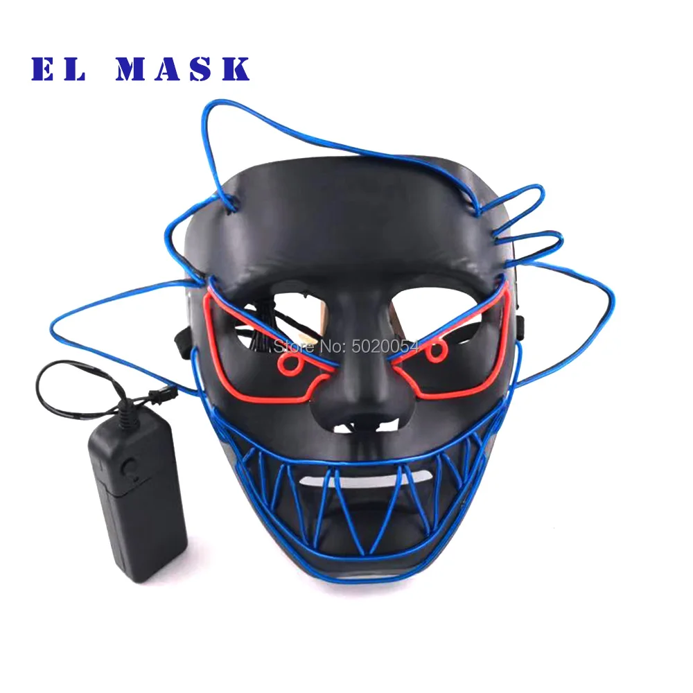 Прямая поставка аниме косплей маска светодиодная рейва неоновая подсветка