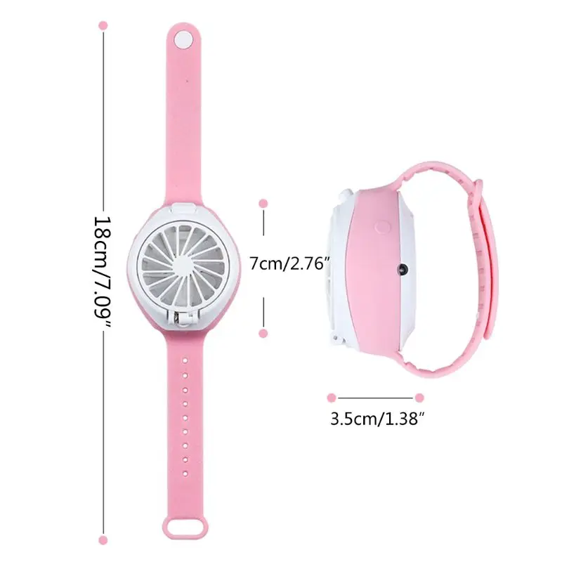 

USB Rechargeable Fan With Comfortable Wrist Strap Portable Mini Fan Watch-Shaped U1JE