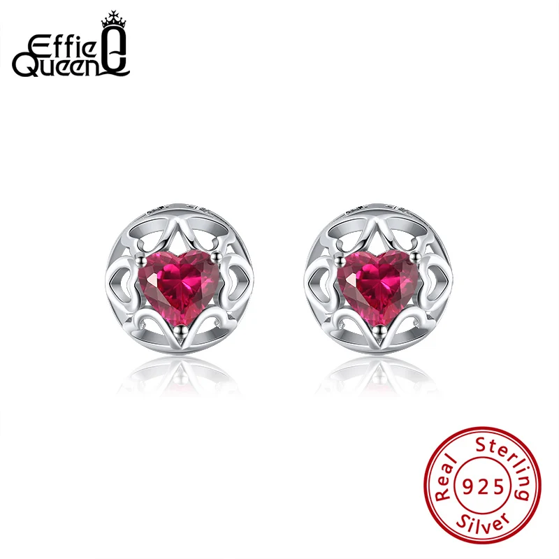 Effie Queen Модные женские Девушки натуральная 925 Серебряные серьги гвоздики в форме 10