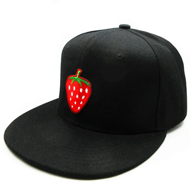 

2020 Strawberry Embroidery Cotton Baseball Cap Hip-hop Cap Adjustable Snapback Hats for Men and Women 132