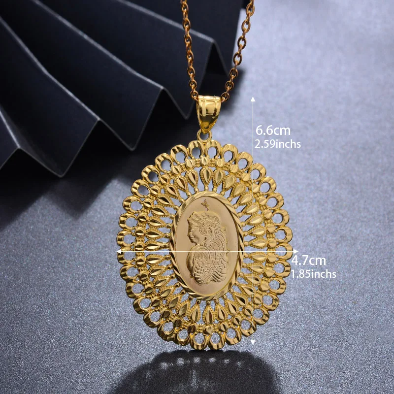 Новые женские мужские большой Девы ручной работы цвет золотистый ожерелья с