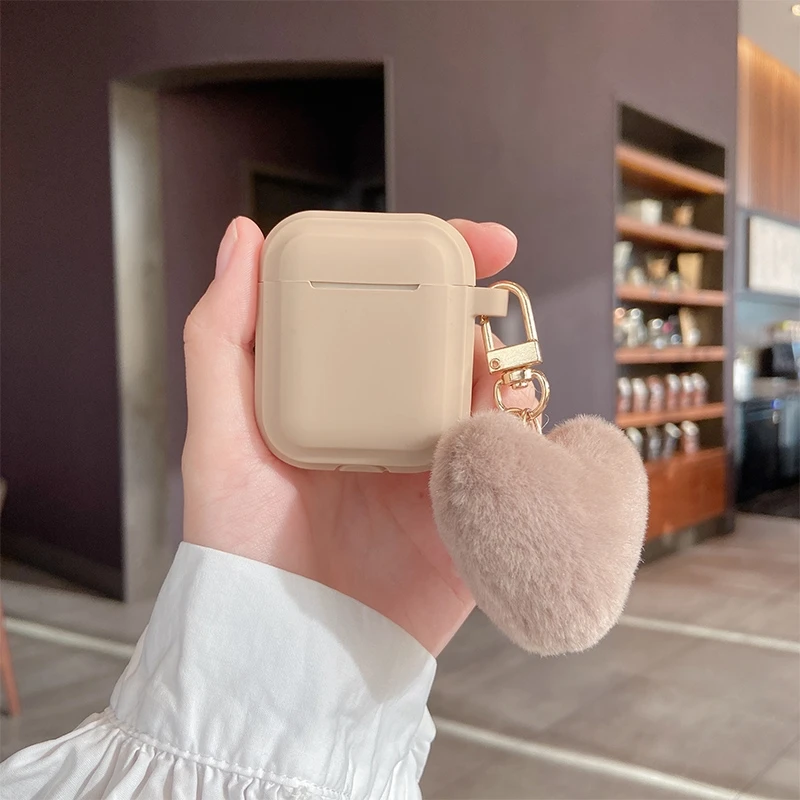 Симпатичный зимний чехол-брелок с помпоном для волос наушников apple airpods 1 2 3 Pro