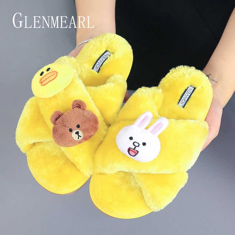 Домашние тапочки Женская обувь Женские домашние мягкая с рисунками животных