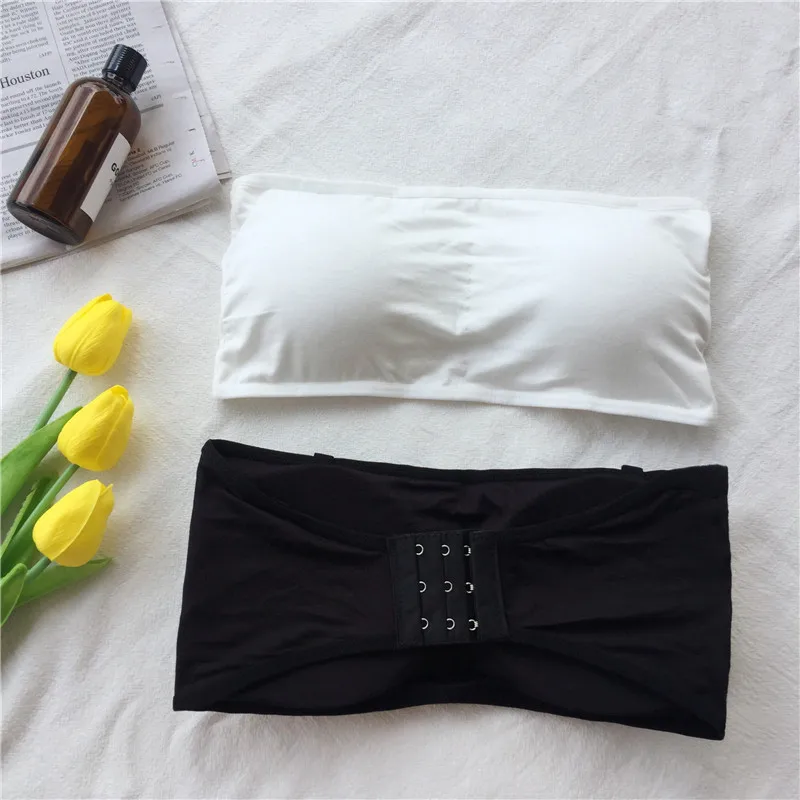 Женский хлопковый бюстгальтер без бретелек на косточках с чашкой 1/2 задней