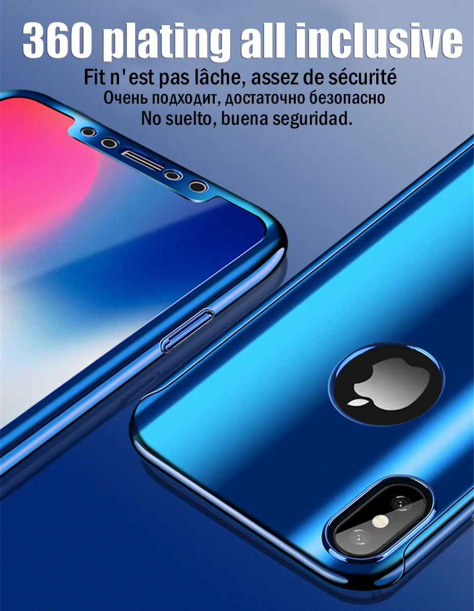 Покрытие 360 Полное покрытие для Apple iphone 7 iphone X Xr Xs Max зеркальный чехол для телефона для iphone 7 8 6 6S Plus блестящая Капа со стеклом