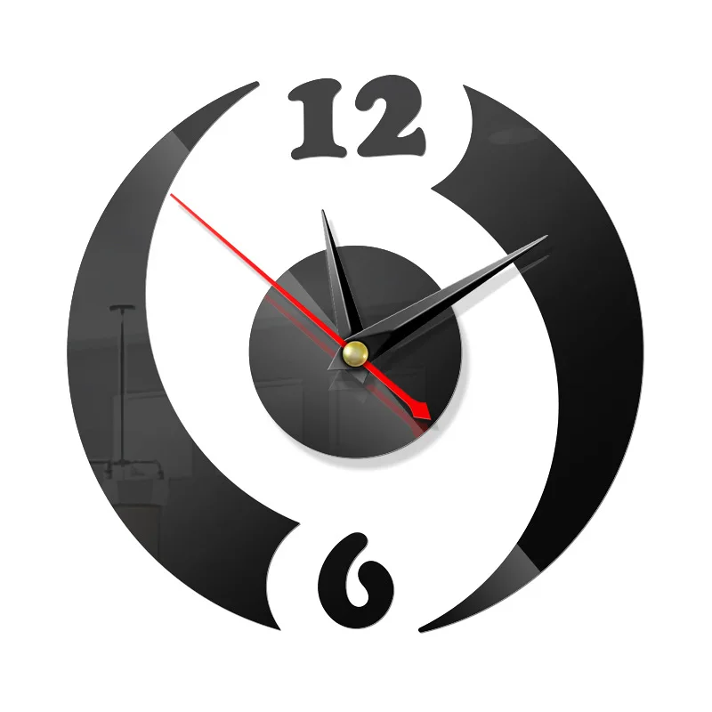

Creative European style wall clock home diy3D three-dimensional decorative clock acrylic digital mirror wall sticker