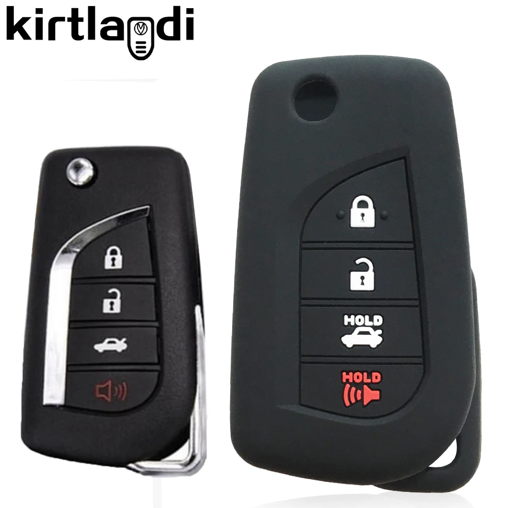 Силиконовый чехол для ключа Toyota Corolla 2020 Camry 70 Prius C HR Clicker Carwalaa автомобильного с 4