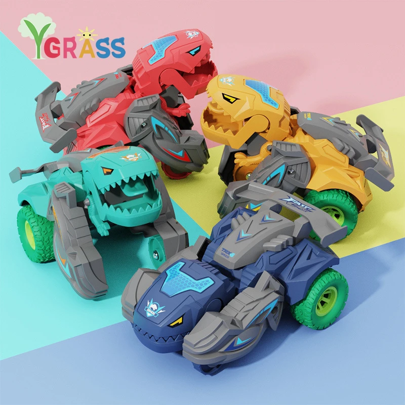 

New Transforming Dinosaur Car Deformation Car Toys Inertial Sliding Dino Car Automatic Transform Toy Boys Amazing Gifts Kid Toy