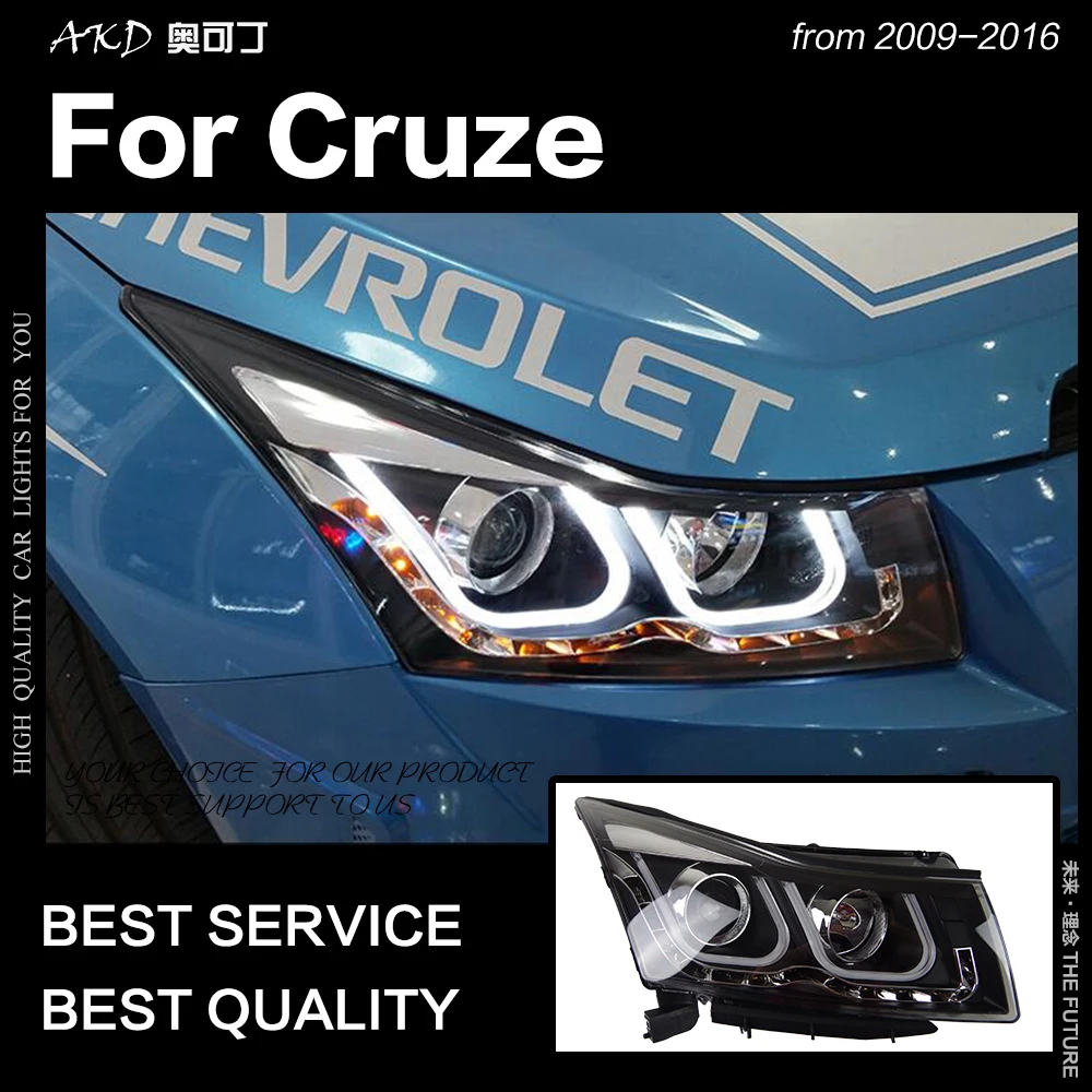 AKD автостайлинг фары для Chevrolet Cruze 2009 2016 светодиодный ные DRL Hid Биксеноновые