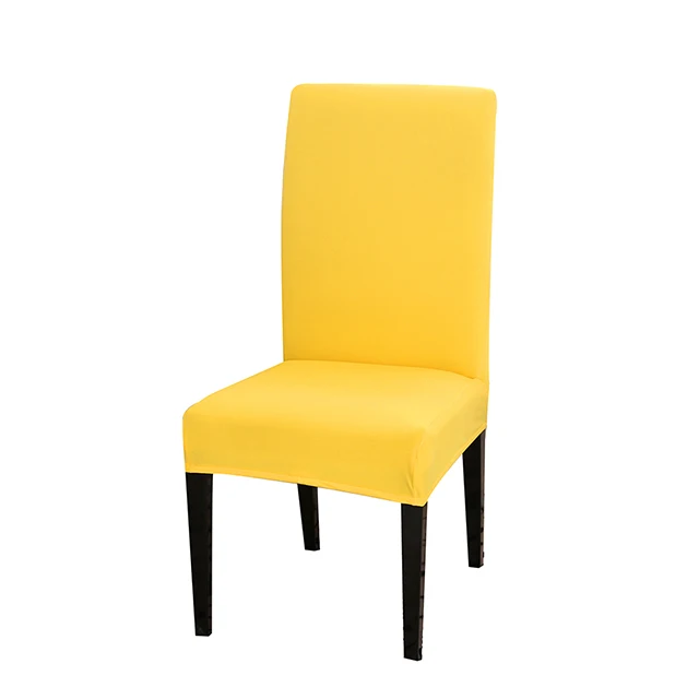 yellow 24 цвета чехол для кресла спандекс стрейч эластичные Чехлы сплошной цвет чехлы на стулья для столовой кухни свадьбы банкета отеля - Цвет: yellow