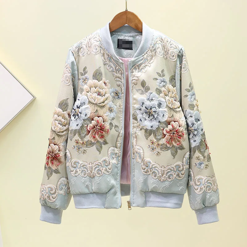Autumn Winter Hot Sale Fashion Runway Designer Outwear Women Elegant Floral Embroidery Hollow Out Luxury Coat Short Jacket