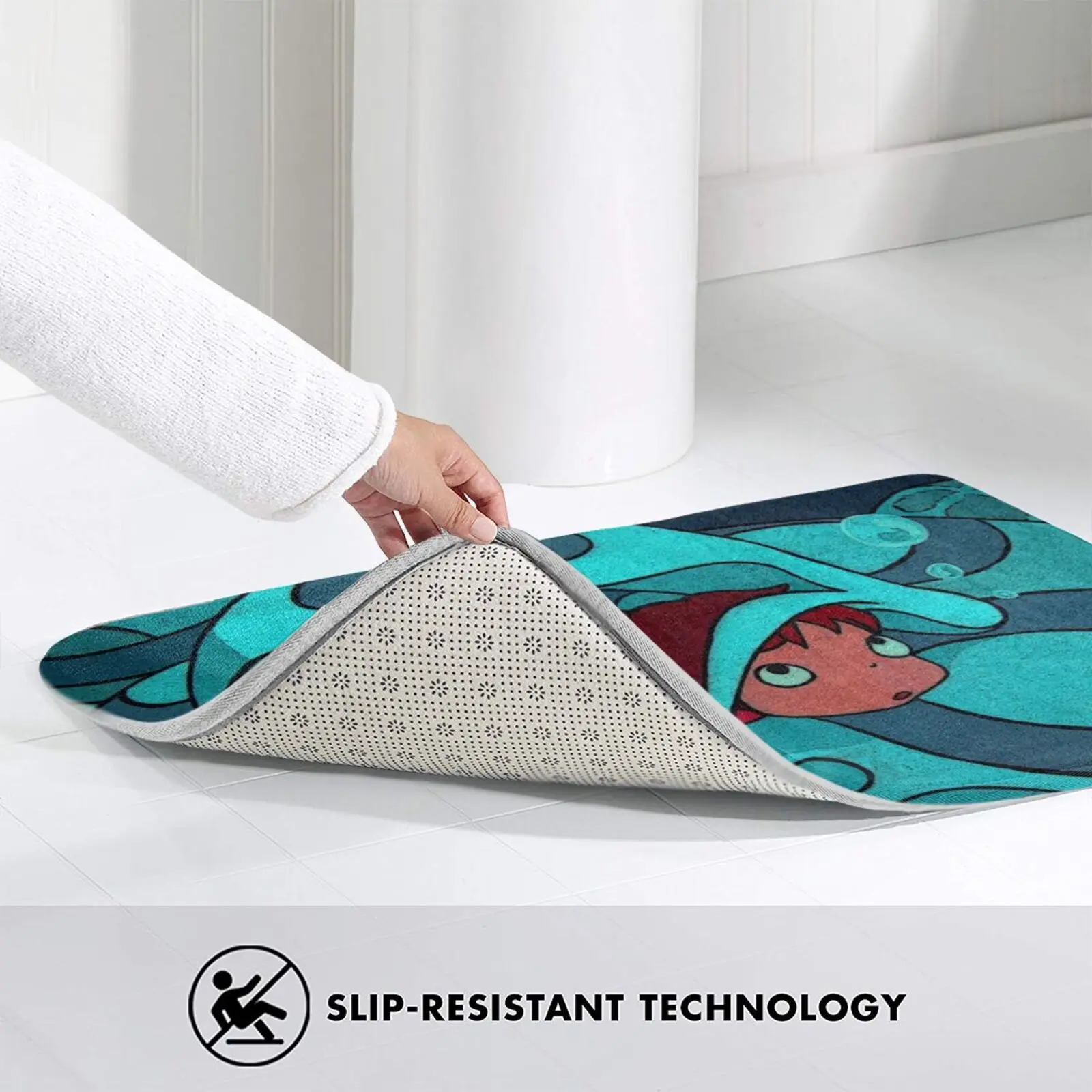 Понё прячусь в Медузе! Мягкий Нескользящий Коврик для ванной комнаты ковер