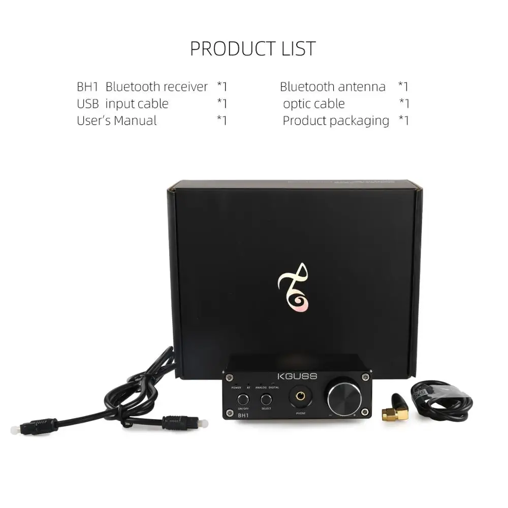 KGUSS BH1 DAC QCC3008 Bluetooth 5 0 CS8406 аудио декодер PCM5102A APTX усилитель для наушников|Усилители