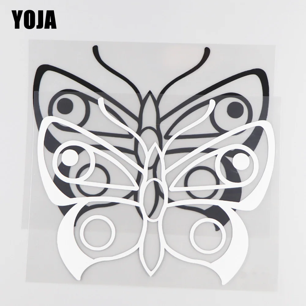 

Виниловая наклейка YOJA 17,5 × 13,5 см с милыми бабочками, наклейки для автомобиля с мультяшными животными, черные/Серебряные наклейки 19C-0183