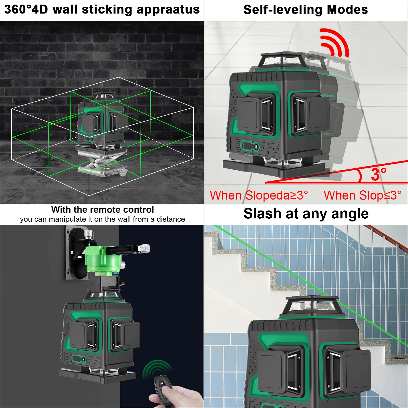 Самонивелирующийся лазерный уровень 360 нивелир с 12 вертикальными и