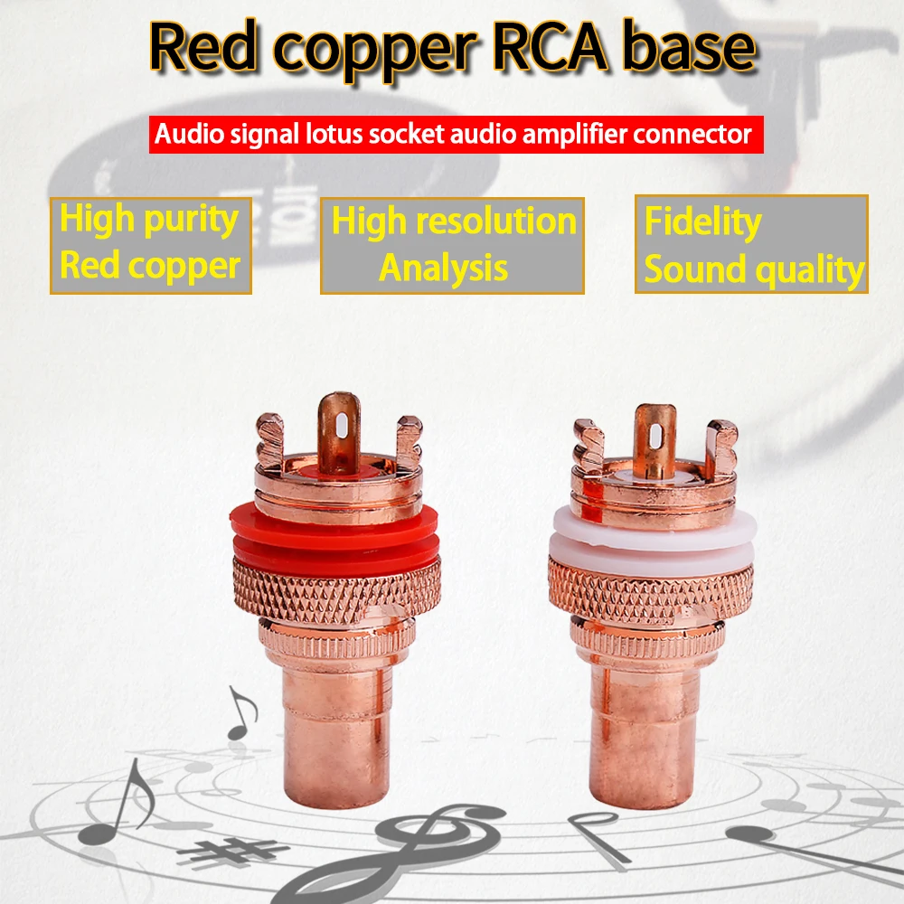 Набор для самостоятельной сборки YYAUDIO 4 штекера Rca с покрытием из красной меди