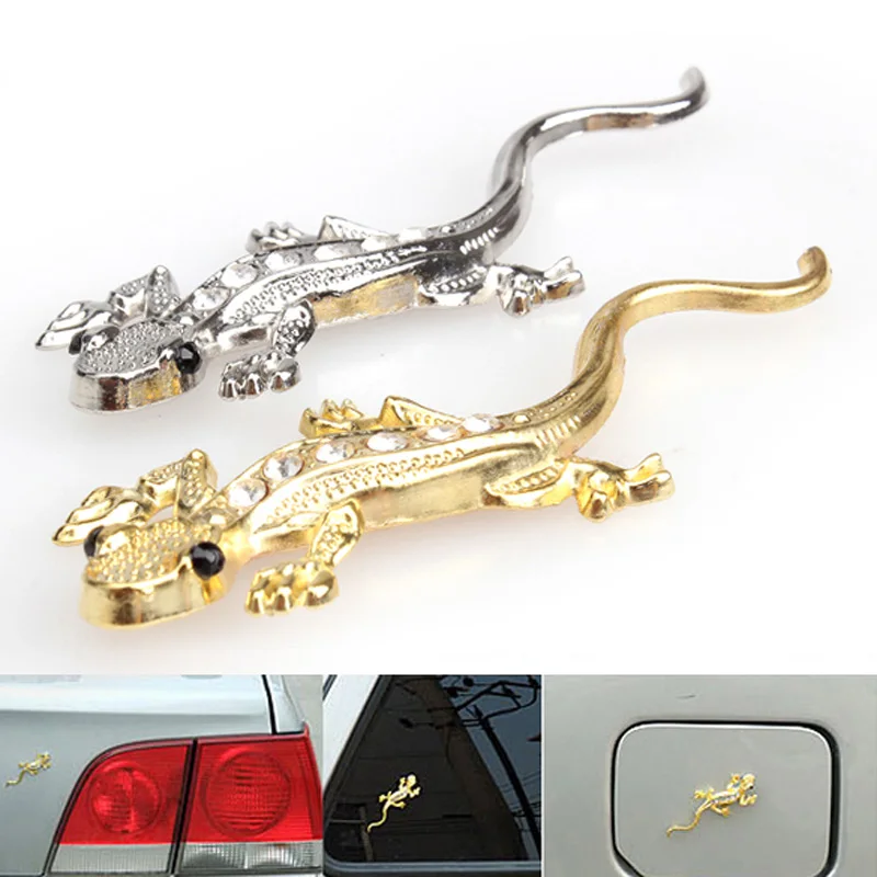 3D Автомобильная наклейка металлическая стена из сплава Ящерица Геккон