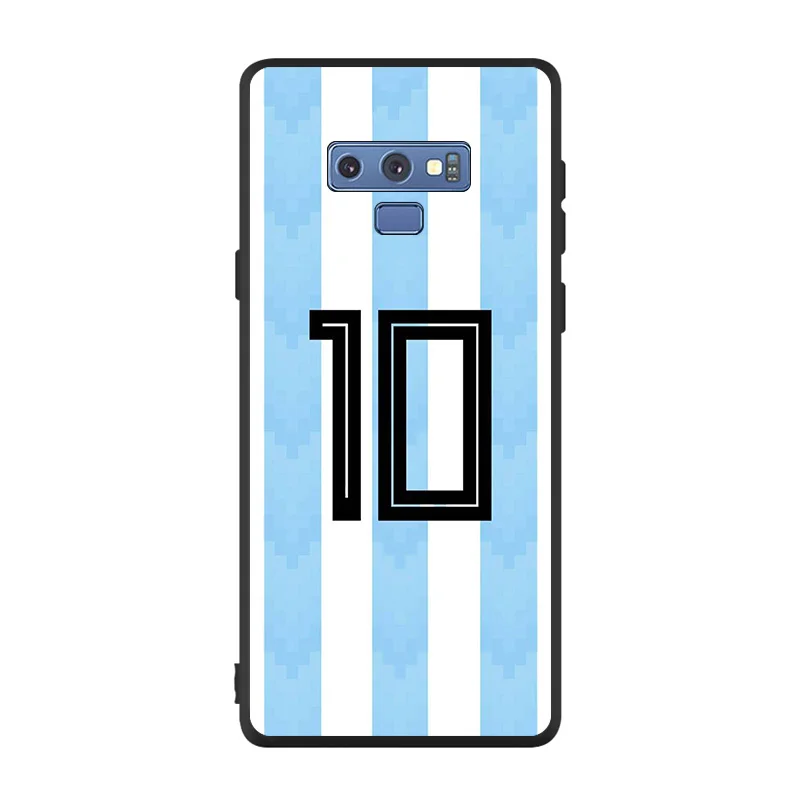 

Bright Black Cover Number 10 Football For Samsung Galaxy Note 20 Ultra 10 9 8 S10 S10E S9 S8 S7 Plus 5G Phone Case