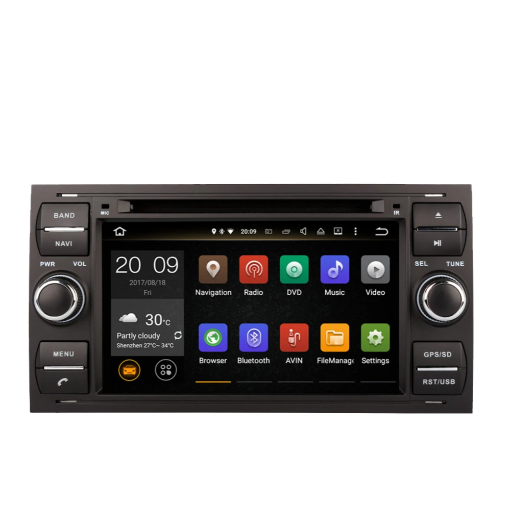 Автомагнитола для Ford Focus/Mondeo/S-max/Connect 9 0-2005 Android 2007 4 Гб ОЗУ GPS-навигация