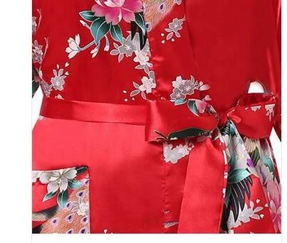 

2015 Silk Bathrobe Women Satin Kimono Robes For Women Floral Robes Bridesmaids Long Kimono Robe Bride Silk Robe Dressing Gown