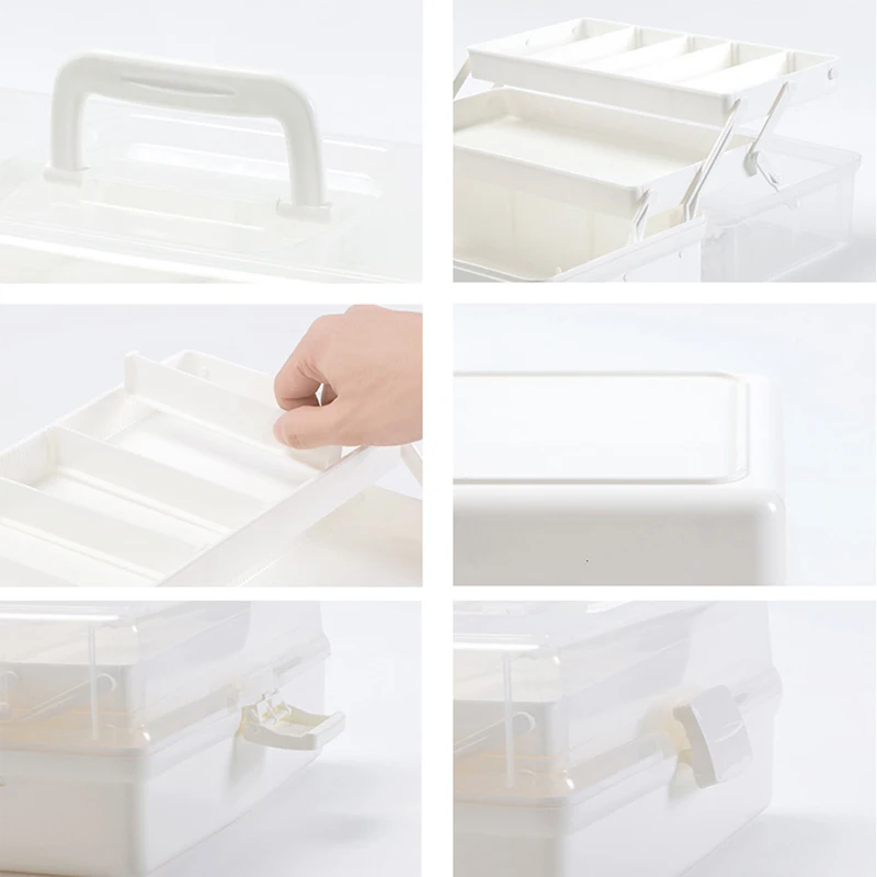 Многофункциональный пластиковый ящик для хранения 3 слойный портативный набор