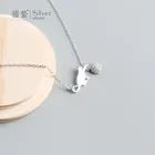 Женское Ожерелье до ключиц из стерлингового серебра 925 пробы с Кот, играющий с мячом