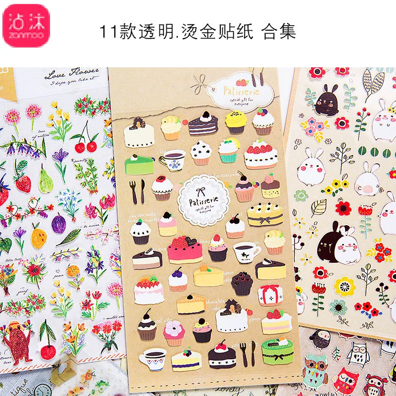 

0777 Adhesive Paper South Korea Creative Stationery Cartoon Bronze Waterproof Decoration PDA Adhesive Paper DIY Album Children S