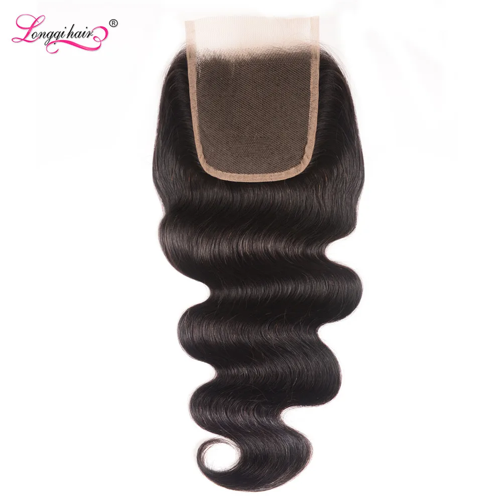 Longqi hair малазийские прямые WaveLace закрытие 4x4 кружева плотность 120% натуральный Цвет Remy человеческие волосы 10-20 дюймов