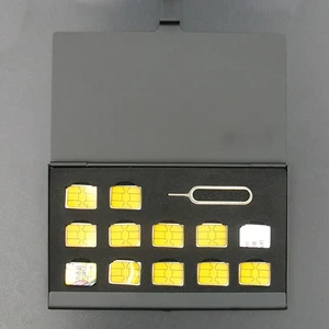 12-Слот-Nano + 1 слот-карта-контакт алюминиевый Портативный SIM Micro Pin SIM-карта Nano коробка для хранения карт памяти Чехол защитный держатель